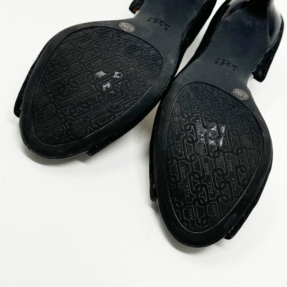 Alex Marie Womens Black Texture Leather Beaded Floral Formal Peptone Pump Sz 9.5 - Picture 10 of 11